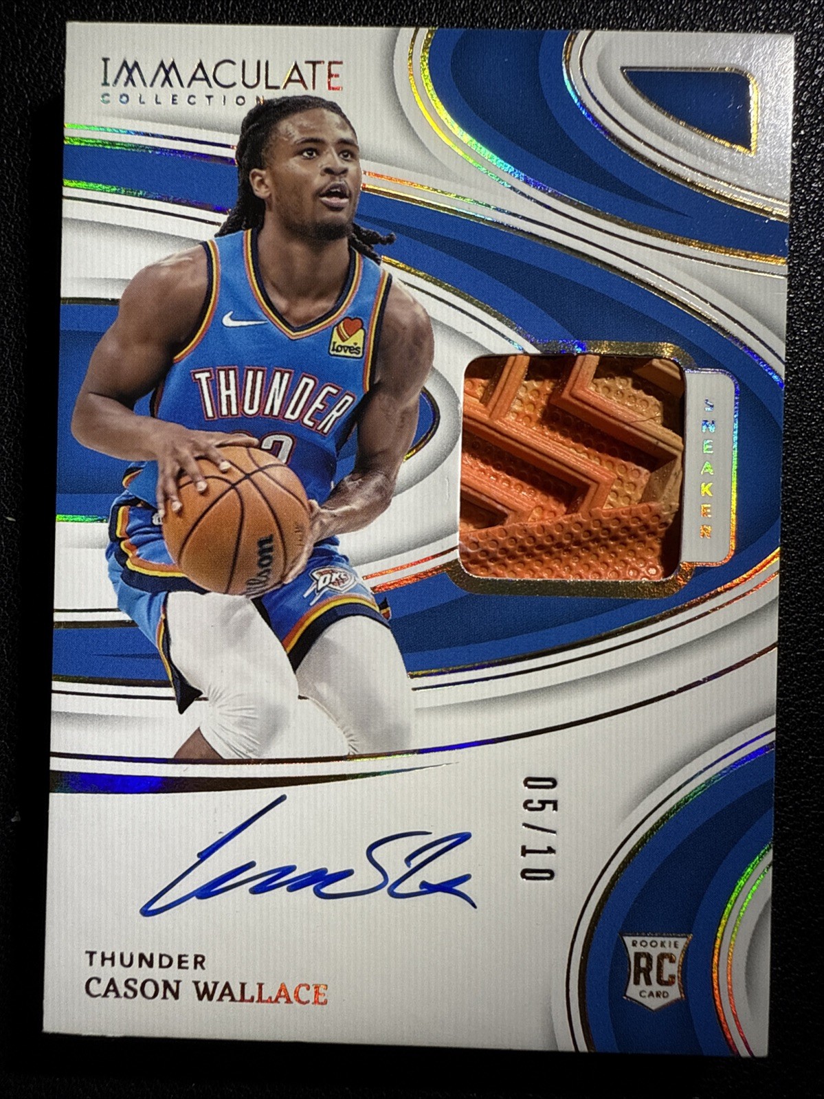 2023 Panini Immaculate Cason Wallace Rookie Sneaker Swatch Relic AUTO /10 Gold view 1