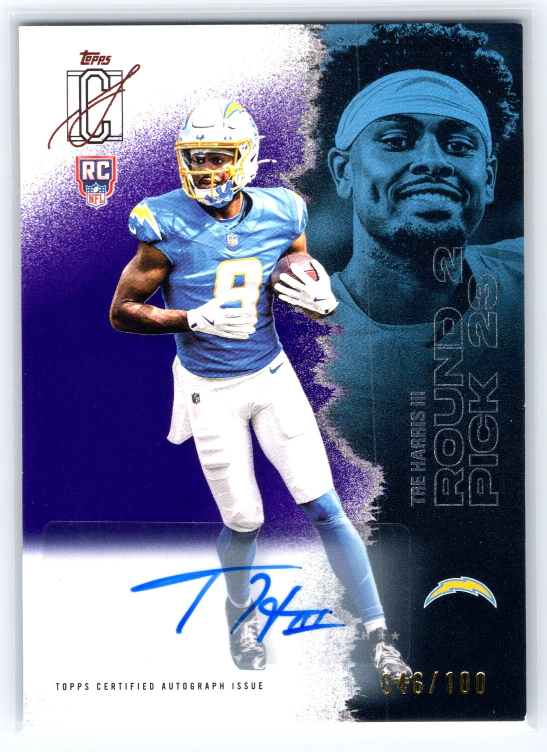 Tre Harris 2025 Topps Signature Class Purple Rookie Auto! 46/100!