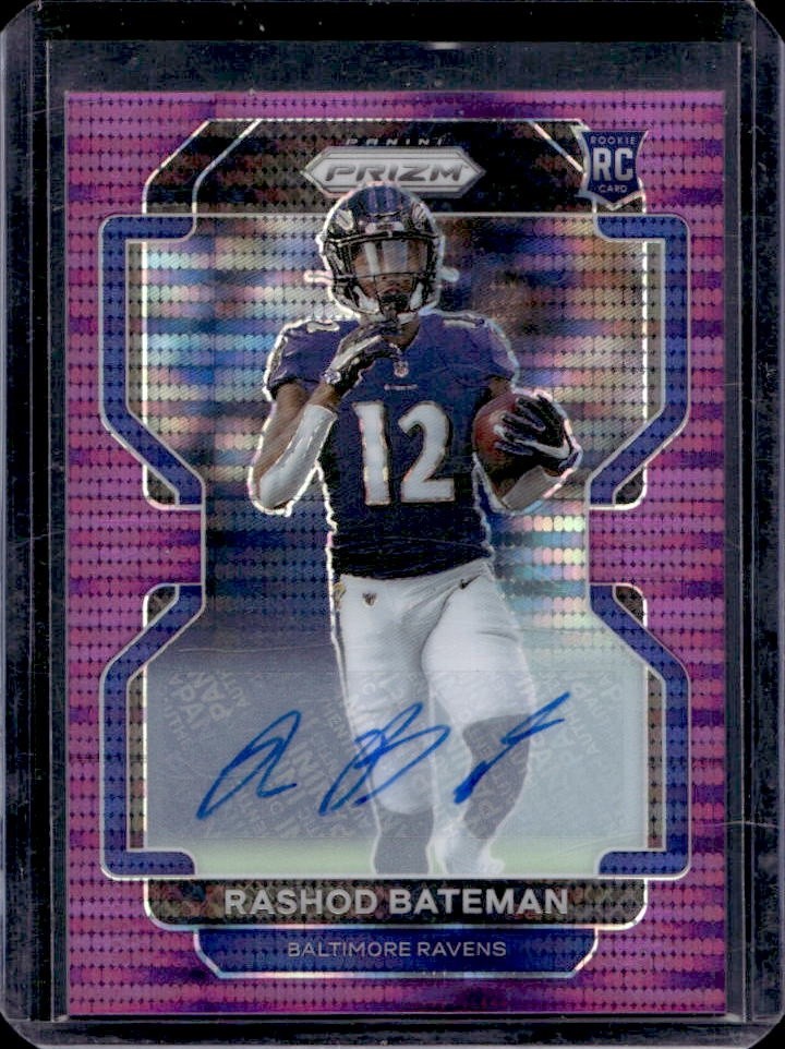 Rashod Bateman Panini Prizm #340 Autograph Purple Pulsar