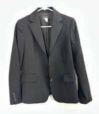J.Crew 100 Wool Blazer Jacket Black Three Button Petite 6 P6 Made in Japan