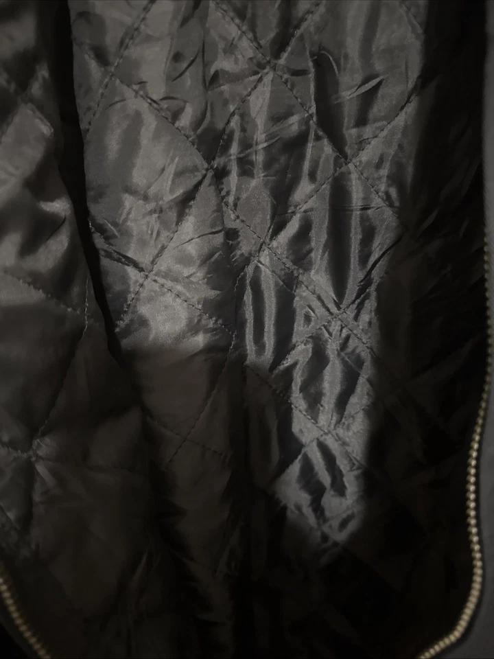 Mens Vtg 2XL RED KAP Quilt Lined Full Zip Bomber Jacket Black Work Casual - Image 4 of 4