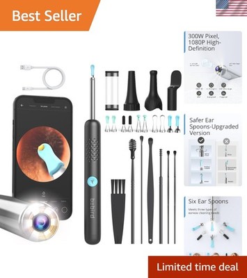 R1 1080P Ear Cleaner with Wide-Angle Camera & 6 LED Light for Precision Care