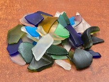 100 PCS FROSTED MULTI COLORS SEA GLASS PIECES - VASE FILLER OR AQUARIUM - CRAFT