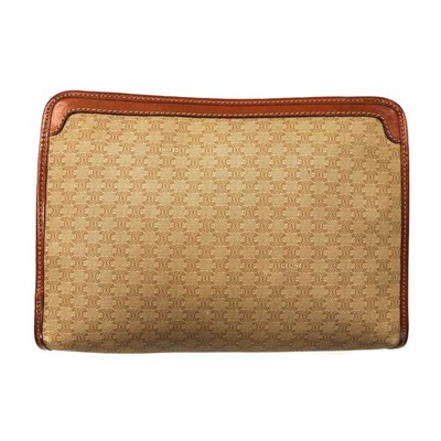 バッグ Celine Macadam Pattern Clutch Bag Beige CELINE clutch bag beige leather riri zip Macadam pattern