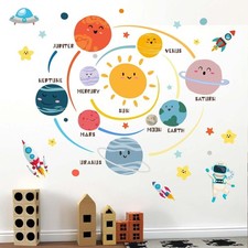 Outer Space Planets Wall Decals - Astronaut Rocket Boys Large,