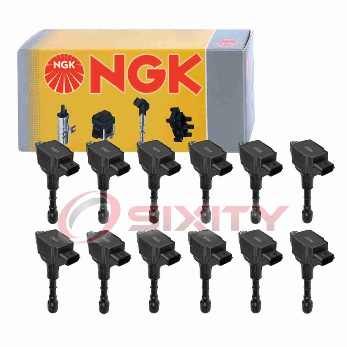 12 pc NGK Ignition Coils for 2017 Rolls-Royce Ghost 6.6L V12 Spark Plug Wire jg