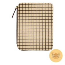 Hobonichi Cousin A5 Cover Tight Zip Cafe au Lait Check Pattern Japan