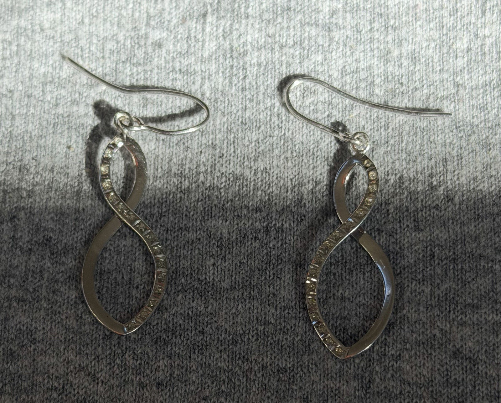 Sterling Silver - Multi-stone Infinity Earrings -… - image 5