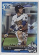 2017 Bowman Chrome Prospects Blue Refractor 70th Anniversary Isan Diaz f0v