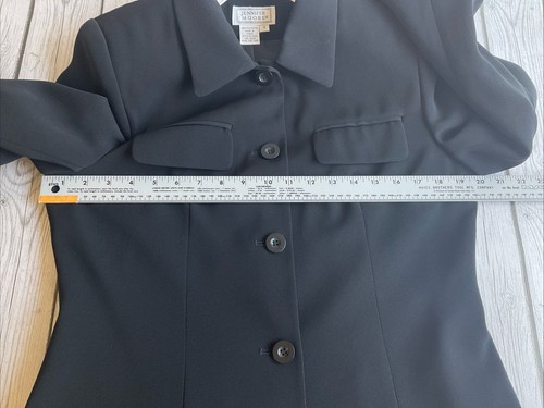 Jennifer Moore Blazer Women 8 Black Lined Utility Jacket Office Corporate Career - Picture 5 of 9