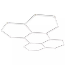 Hexagon Garage Lights 64.72 In. 26400LM 6500K 5 Grid Systems White Honeycomb Hex