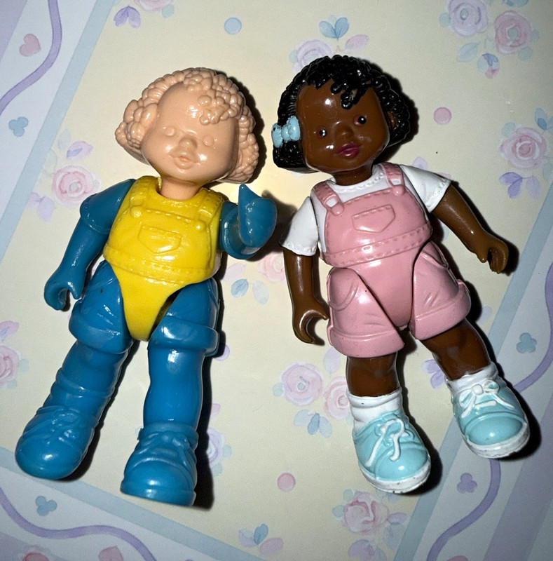 African American overall girls dollhouse 1 prototype loving family fisher price