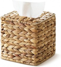 Tissue Box Cover, Square Wicker Tissue Box Holder Facial Tissues Boxes, Hand