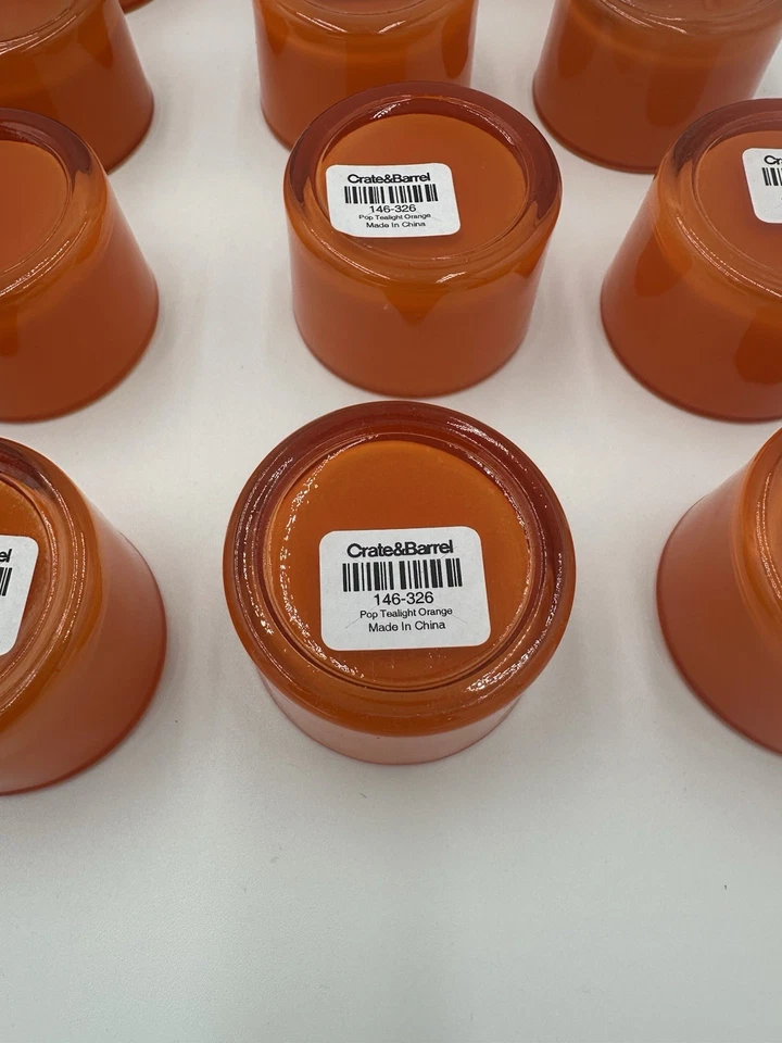 Lote de 15 Candelabros Pop Tea Light Naranja Etiquetas Originales Caja y Barril Foto 3 de 4