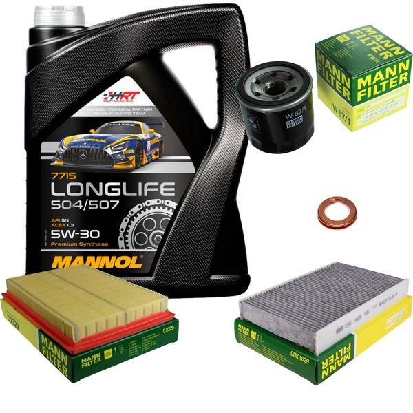 Mann Inspektionspaket 5L Mannol Longlife 5W-30 FüR Nissan Juke 1.6 Pulsar-image