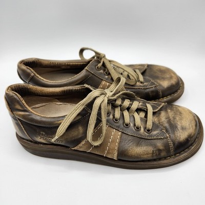 Dr. Martens Brown & Beige Low Top Oxford Distressed Lace-Up Shoes - Sz US 9