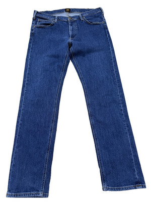 Lee Herren Slim Straight Blue Jeans W36 L32 Stretch Zip Fly