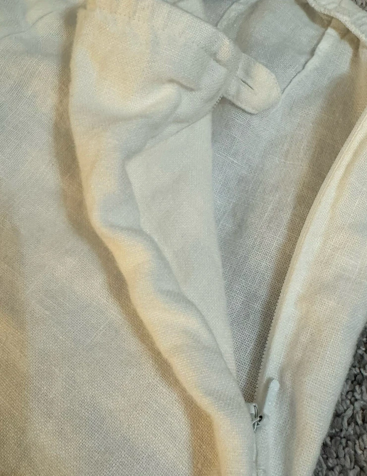 Eileen Fisher Women's Petite Size PS Small White 100% Linen Casual Pants (C2) - Image 4 of 4