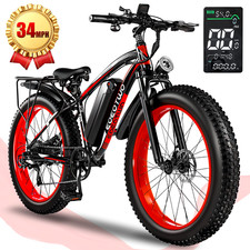 EOEOTWO 26"Fat Tire Electric Mountain Bike for Adults 1500W 34MPH 60Miles E-bike