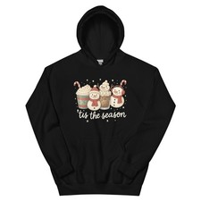 Festive Snowman Hot Cocoa Hoodie Unisex Holiday Sweatshirt Christmas Gift