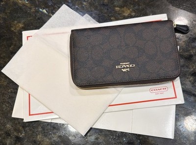 Coach Medium Id Zip Wallet CW781 Signature Canvas w/ Tissue NIB NWT MSRP $280