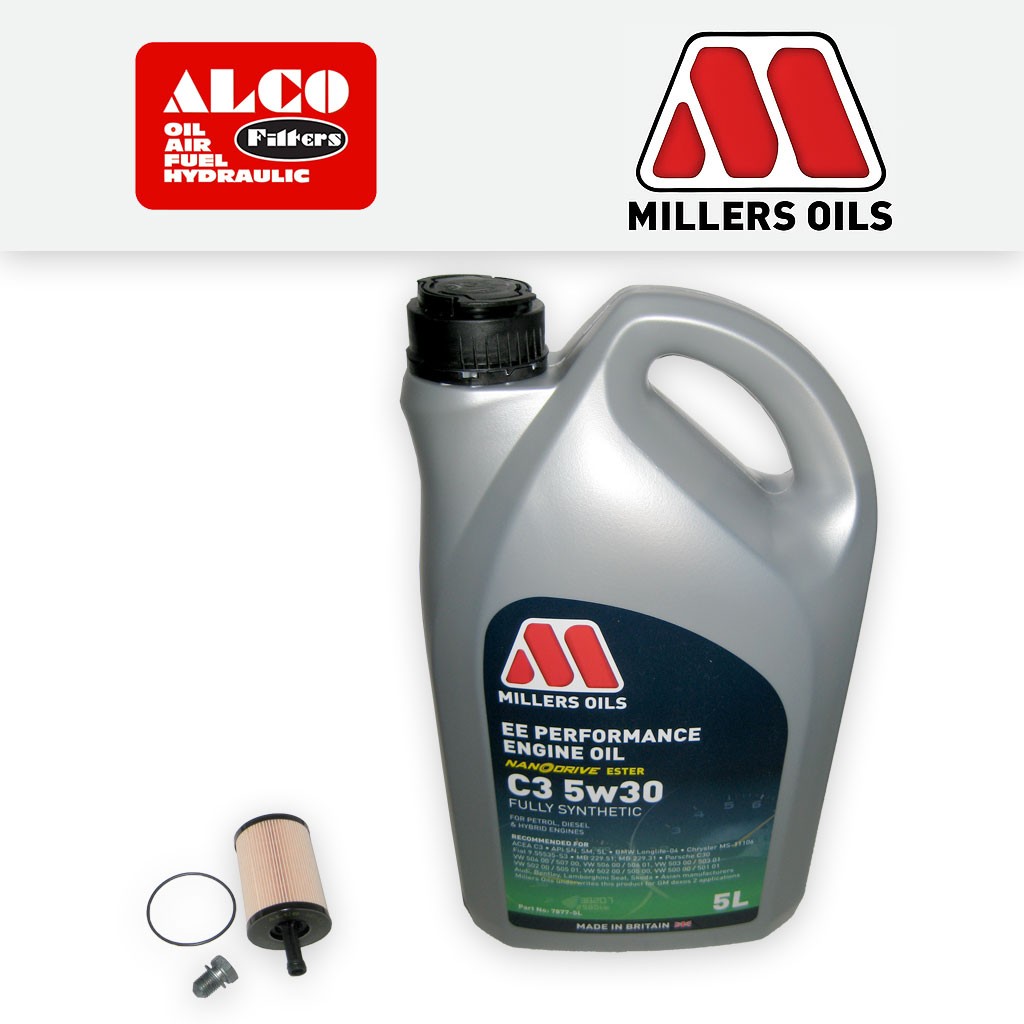 SERVICE KIT for AUDI A3 (8P) 2.0 TDI ALCO OIL FILTER and MILLERS OIL (2003-2012)