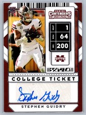 Stephen Guidry 2020 Contenders Draft Picks College Ticket Auto #173