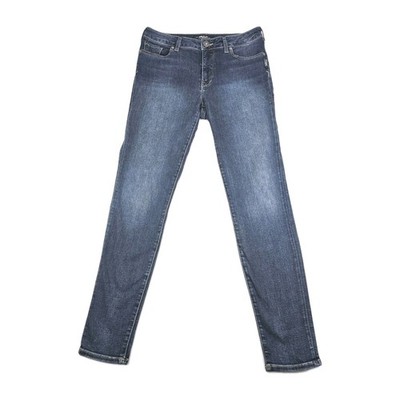 Silver Jeans Bleecker Womens 29X29 Blue Denim Tapered Leg Stretch Dark Med Wash