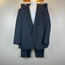 VTG Palm Beach Made in USA Men's Charcoal Grey Windowpane Two Piece Suit 42R 36W