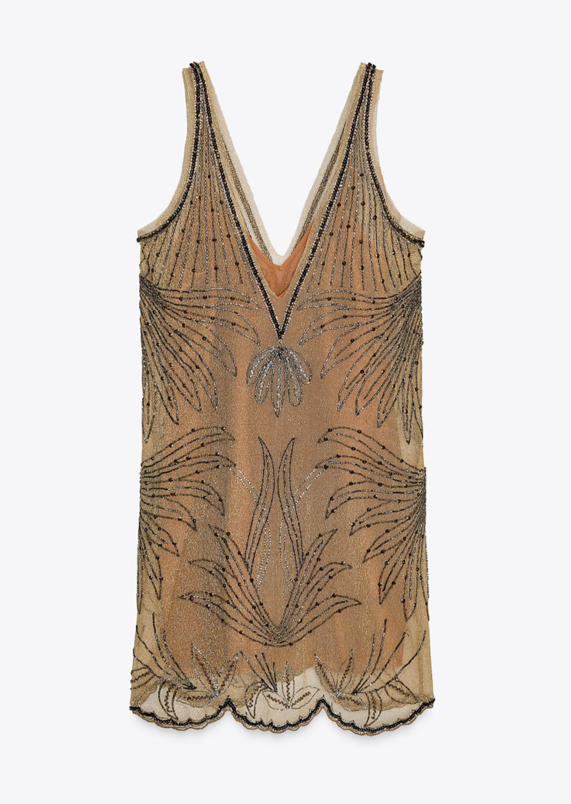Zara ZW Collection Embroidered Beaded Tulle Dress Golden Size S M L 7521/207 New | eBay Zara ZW Collection Embroidered Beaded Tulle Dress Golden Size S M L 7521/207 New | eBay