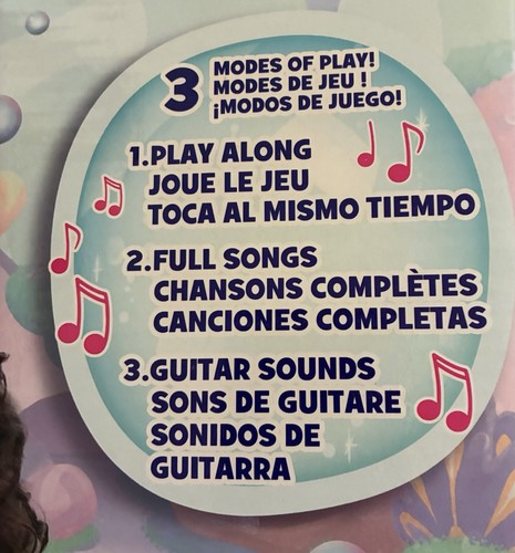 Disney Junior Ariel Sea-Beat Lights and Sounds Guitar, 3 Modes Toy New With Box - Picture 7 of 7