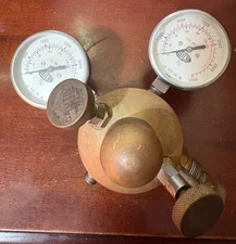 Vintage Brass Hoke-Phoenix 2-Gauge Gas Pressure Regulator untested - FREE SHIP