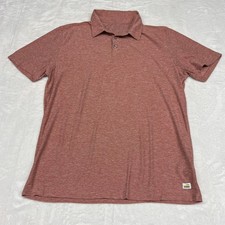 Vuori Men's Short Sleeve Heathered Red Polo Shirt Athleisure Size M