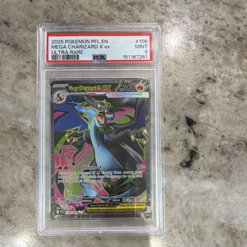 Pokémon Mega Charizard X EX 109/094 Phantasmal Flames Ultra Rare PSA 9