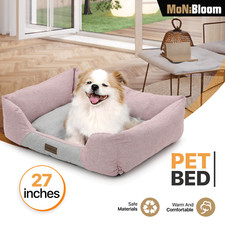 Fluffy Plush Soft Pet Puppy Calming Bed Rectangle Washable Sleeping Kennel Nest