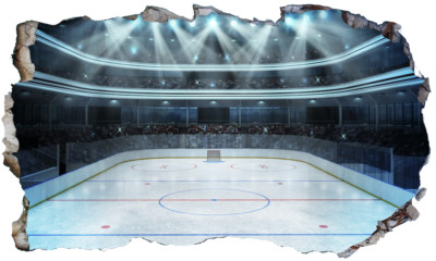 Sport Eishockey Eisbahn Arena Wand Smash selbstklebend Aufkleber Aufkleber Druck Poster