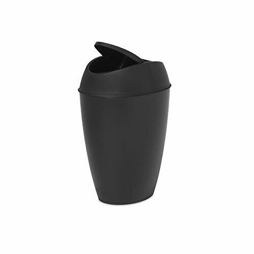 Umbra Twirla Trash Can with Swing-top Lid, 2.4 Gallon, Black - Picture 1 of 5