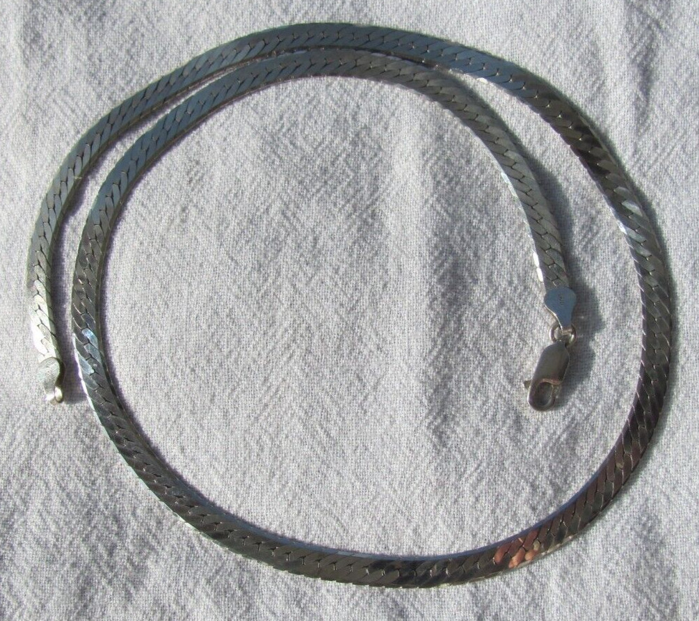 Sterling Silver Reversable Patterned 20" Herringb… - image 9