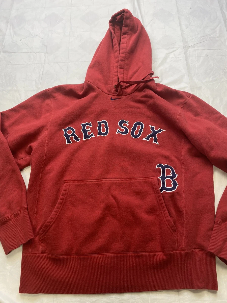 Men’s Nike Boston Red Sox Sweatshirt Hoodie Center Swoosh Adult Medium  Vintage