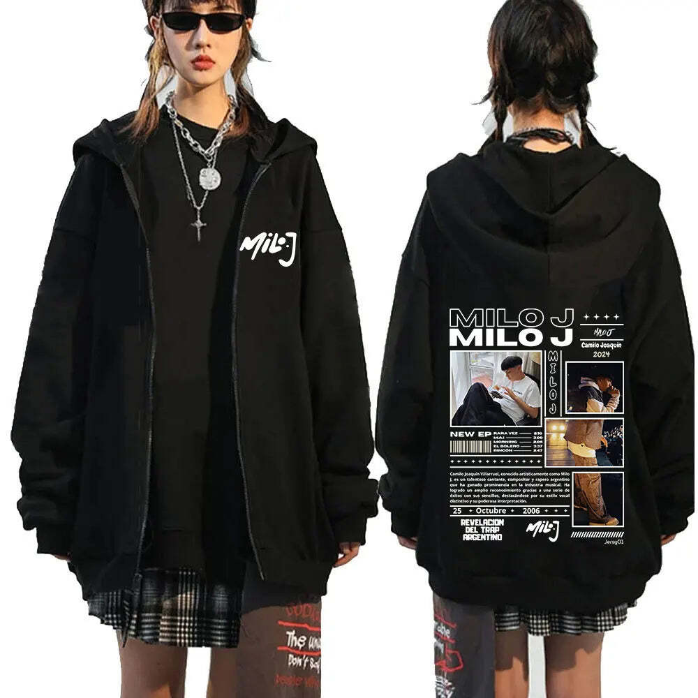 Vintage Hip Hop Zip Up Hoodie - Milo J 111 Merch | eBay