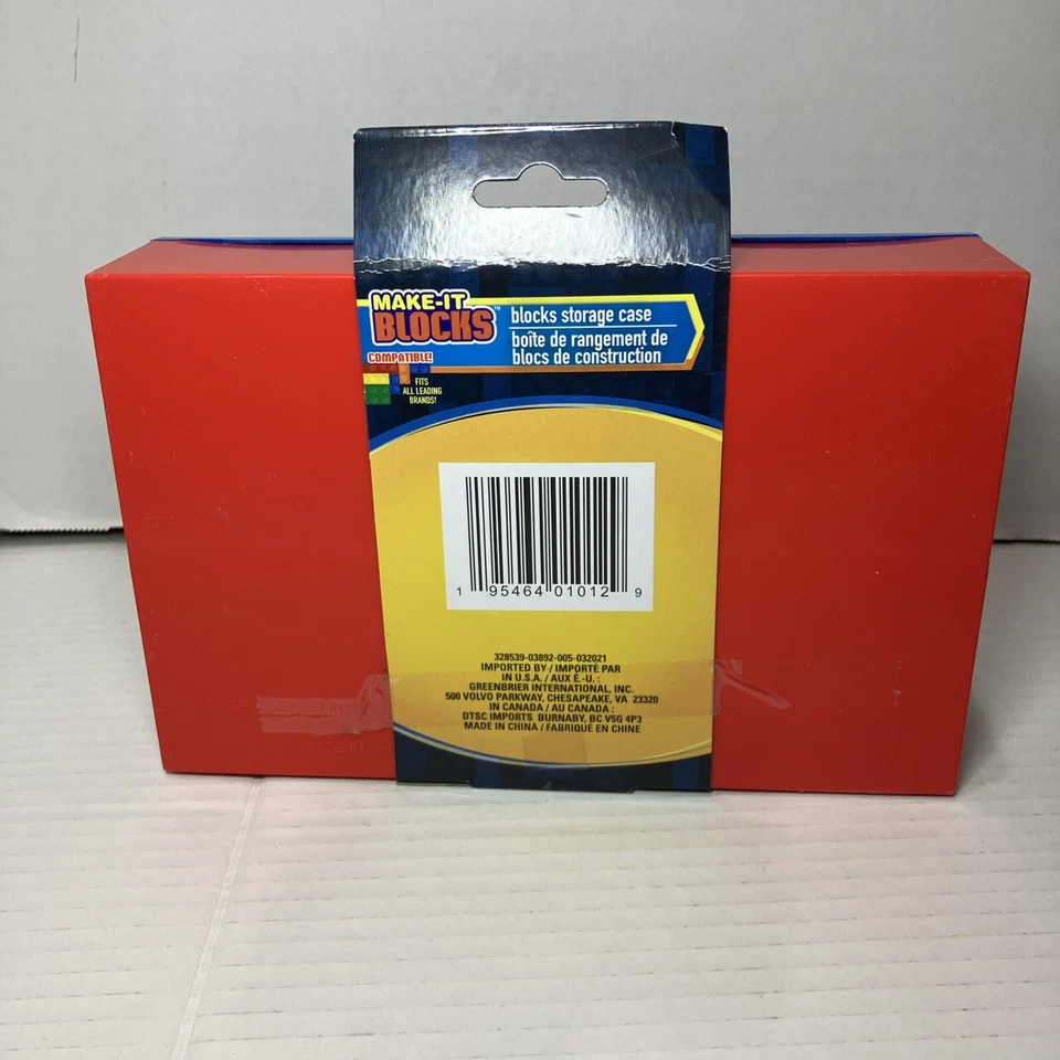 NEW Primary Colors Lego Compatible Building Blocks Travel Storage Play Case - Image 3 of 4