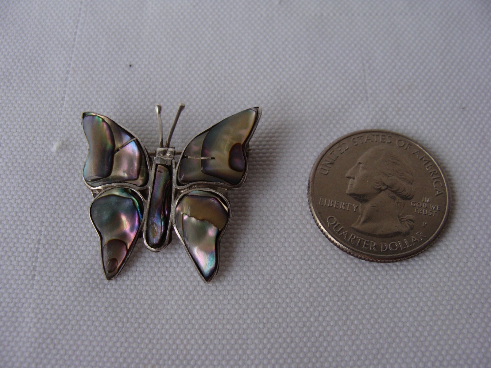 Vtg. 925 Solid Sterling Silver Abalone Shell Inla… - image 3