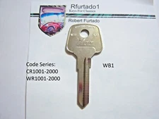 Key Blank for Vintage British Leyland, Triumph, Jaguar Ign. (see code series)WB1