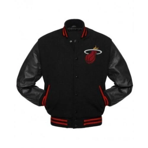 Letterman Miami Heat Varsity Jacket Black eBay