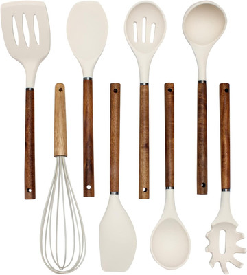 Country Kitchen Silicone Cooking Utensils, 8 Pc Kitchen Utensil Set, Easy to Cle