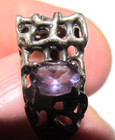 925 STERLING SILVER BAND CHUNK RING Size 7.75 PURPLE STONE — photo 6