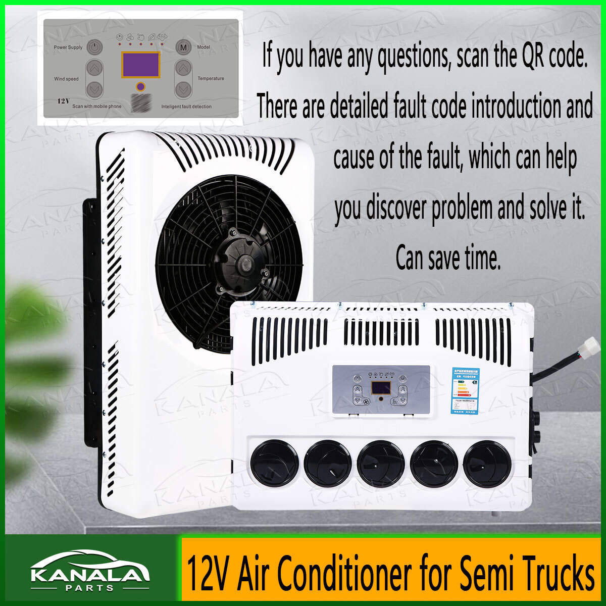 Compact 12V 10000 BTU QR-Code Split AC for Trucks and RVs