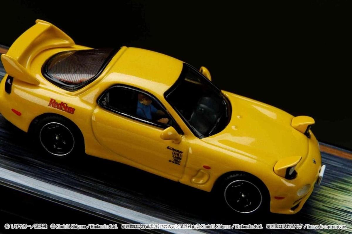 HJ64 1/64 Mazda RX-7 (FD3S)RED SUNS/Initial D VS Tsuyoshi Nakazato