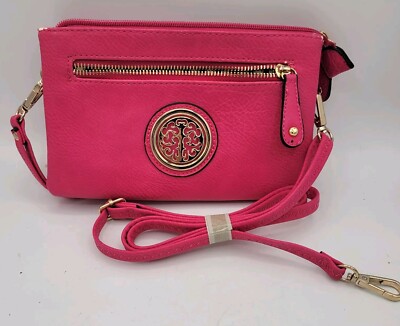 Isabelle Handbags Pink Clutch Crossbody VEGAN Wristlet New