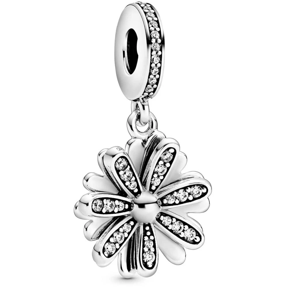 PANDORA Pandora Sparkling Daisy Flower Dangle Charm 798813C01
